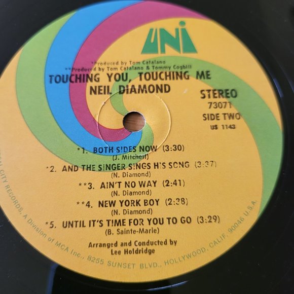 NEIL DIAMOND Touching You Touching Me LP 1969 Uni 73071 Stereo Pop Rock LP7 - Picture 4 of 10